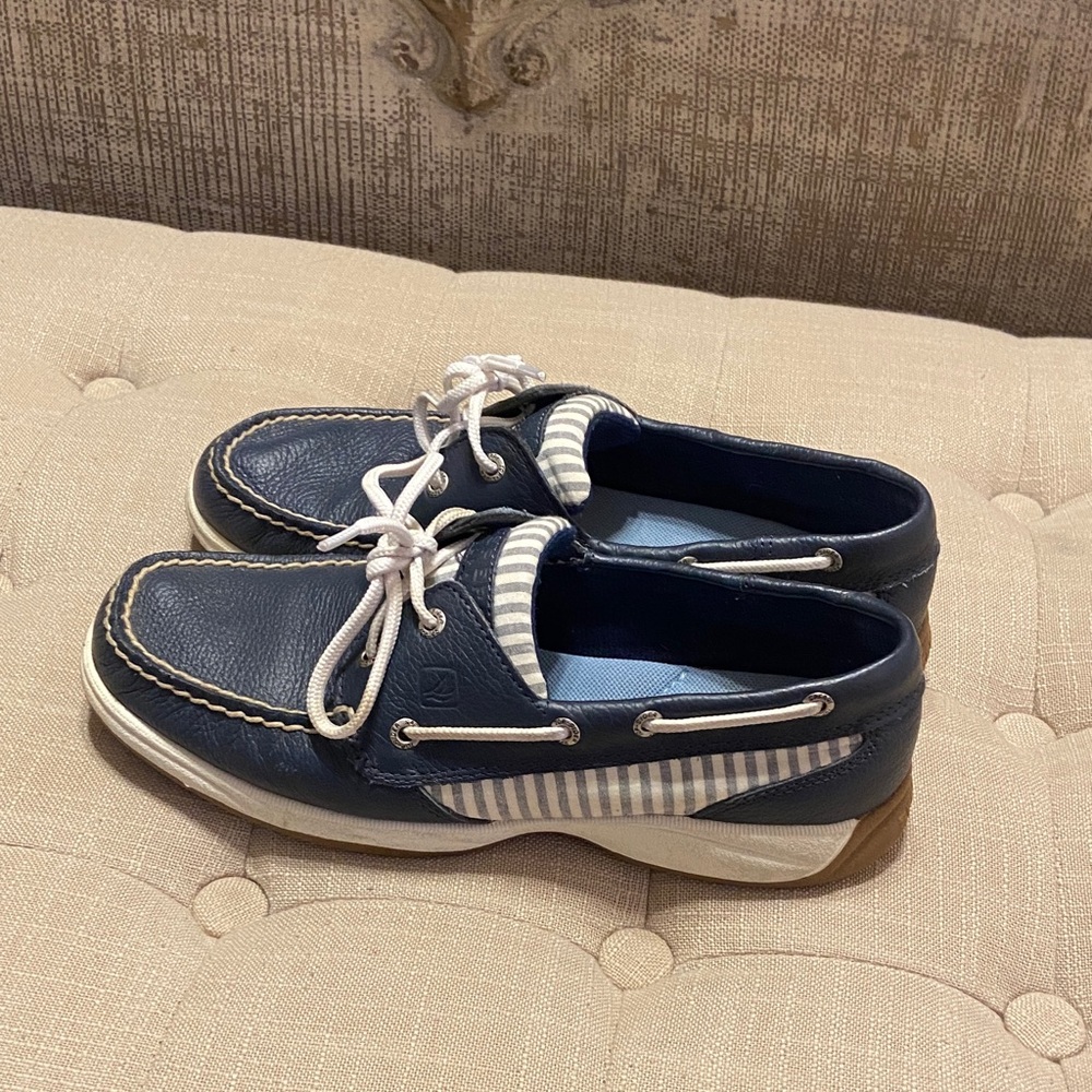 Sperry Blue and White Boat Shoes